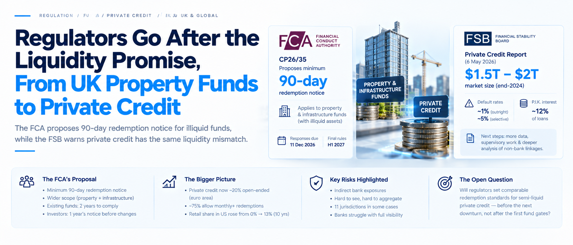 FCA Proposes 90-Day Redemption Notice as FSB Flags Private Credit Risk
