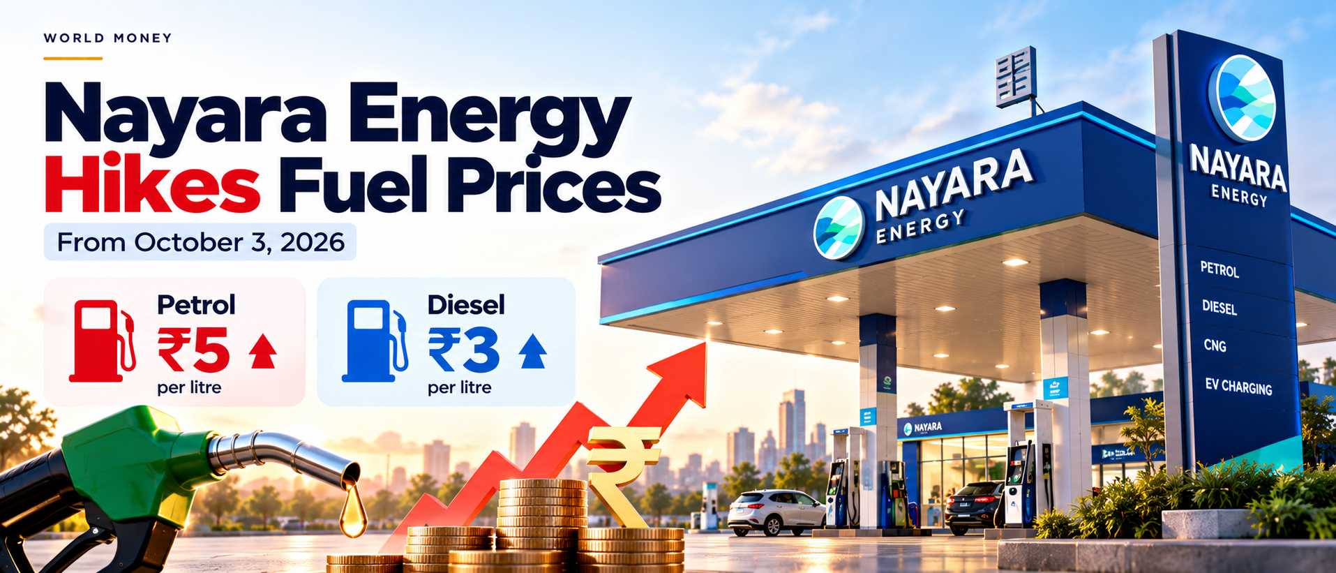 Nayara Energy Fuel Price Hike: Petrol ₹5, Diesel ₹3
