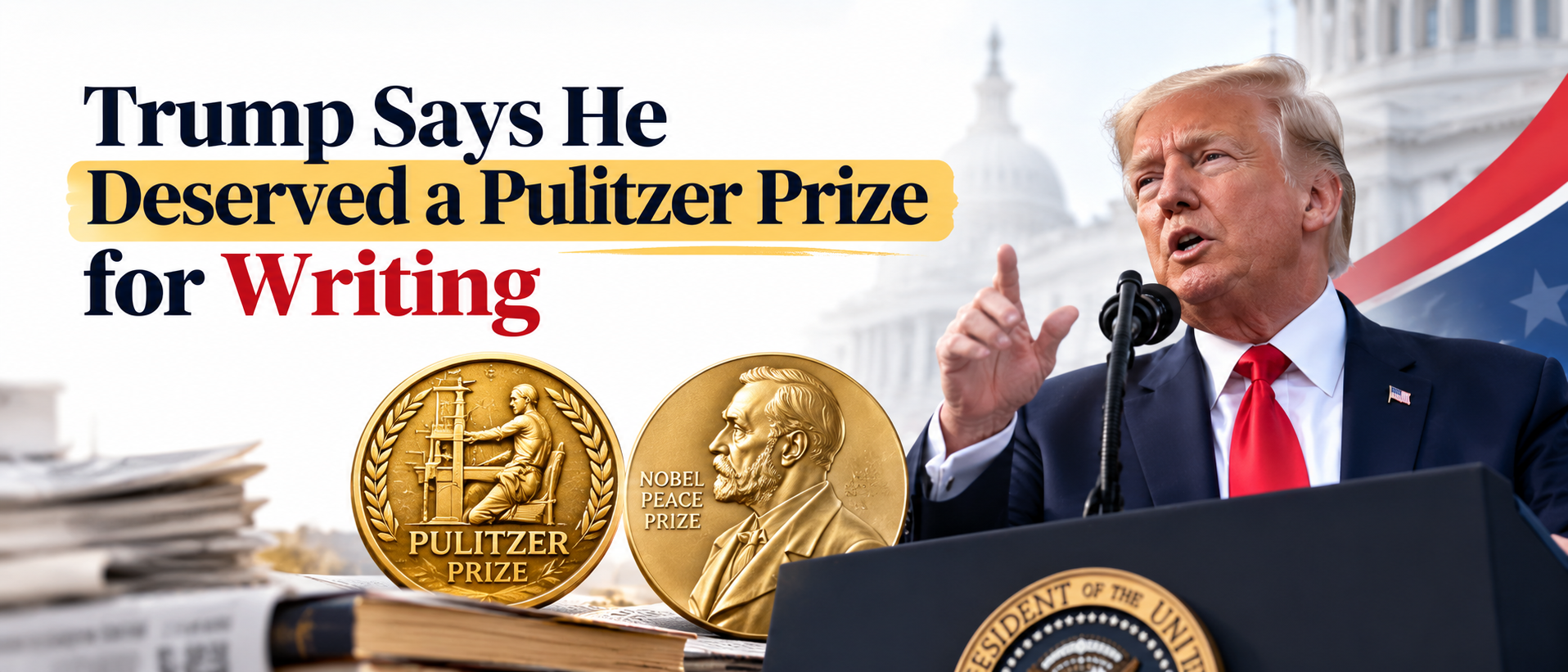 Trump Says He Deserved a Pulitzer Prize for Writing