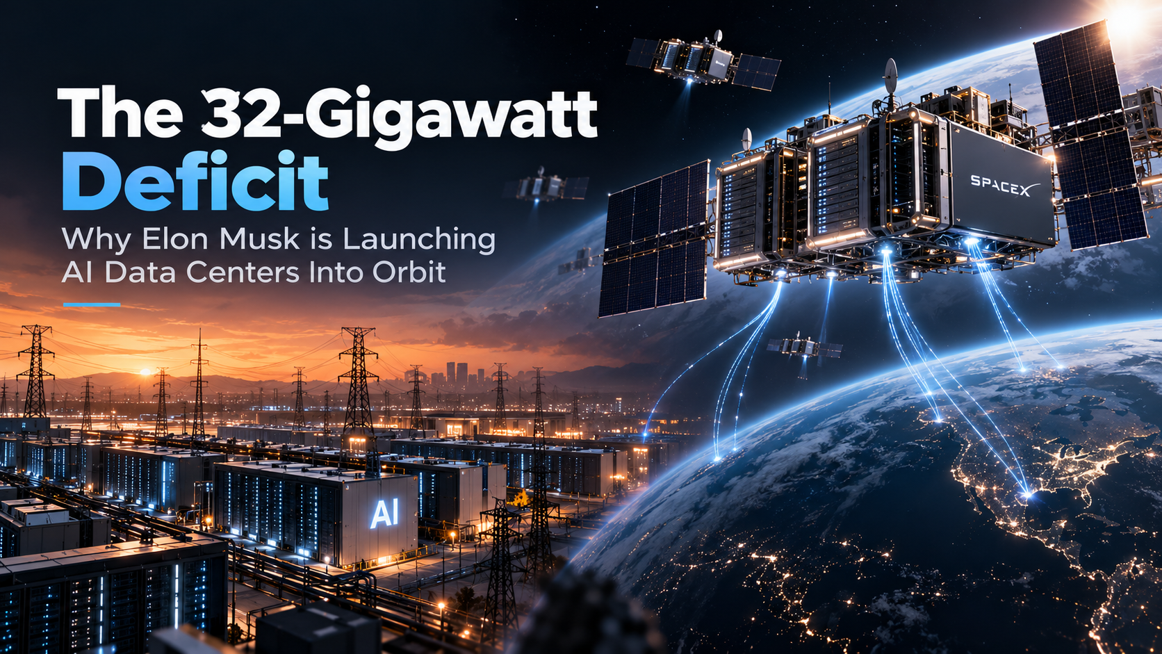 The 32-Gigawatt Deficit: Why Elon Musk is Launching AI Data Centers Into Orbit