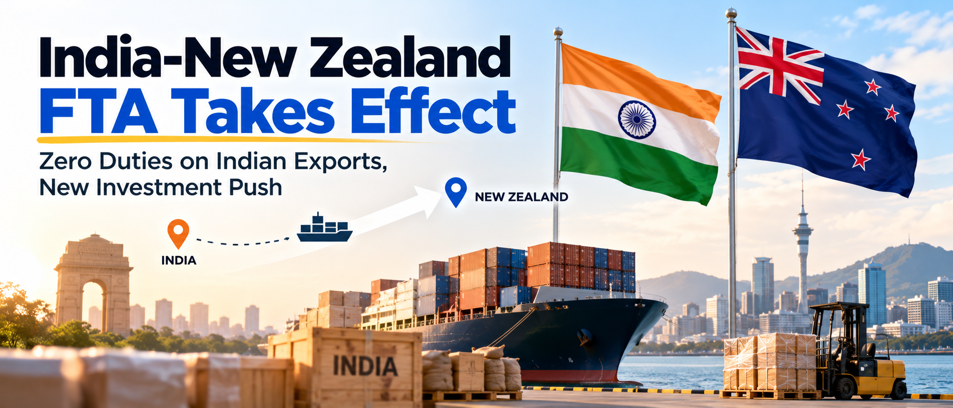 India-New Zealand FTA Takes Effect: 100% Duty-Free Exports