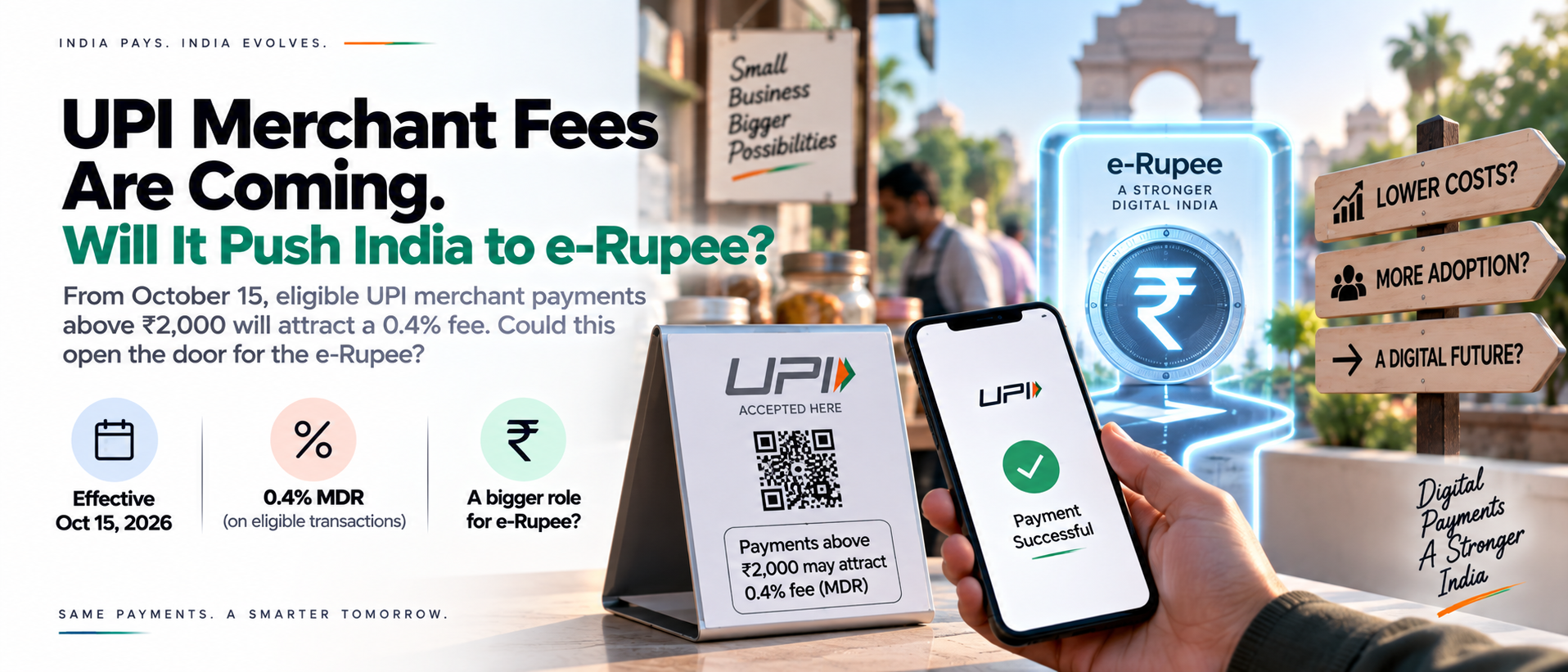 UPI Merchant Fees Are Coming. Will They Push India to e-Rupee?