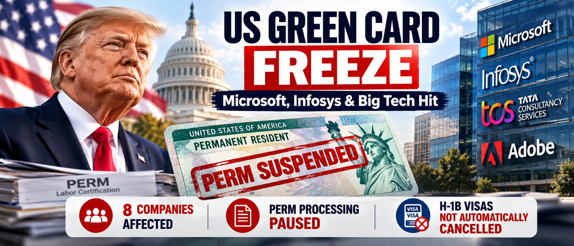 US Green Card Freeze: Microsoft, Infosys and Big Tech Hit
