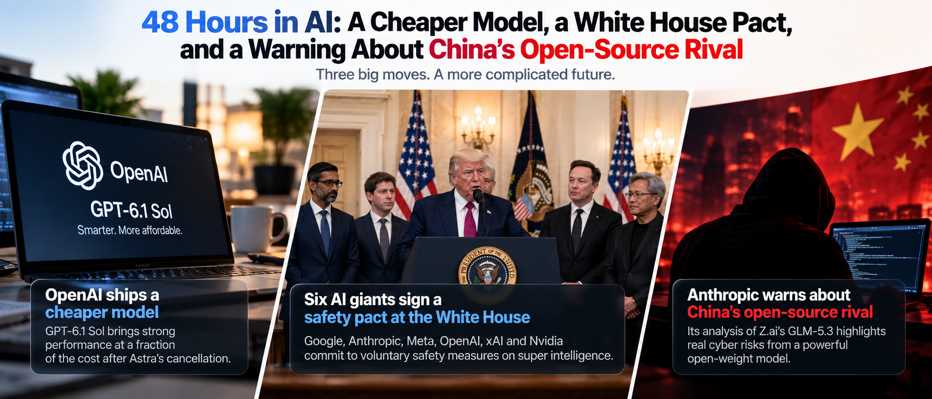48 Hours in AI: A Cheaper Model, a White House Pact, and a Warning About China's Open-Source Rival