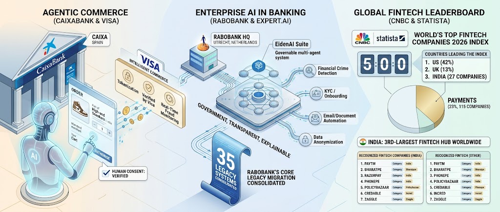 Visa & CaixaBank Execute First Real-World Agentic Payment; CNBC Names Top Fintechs
