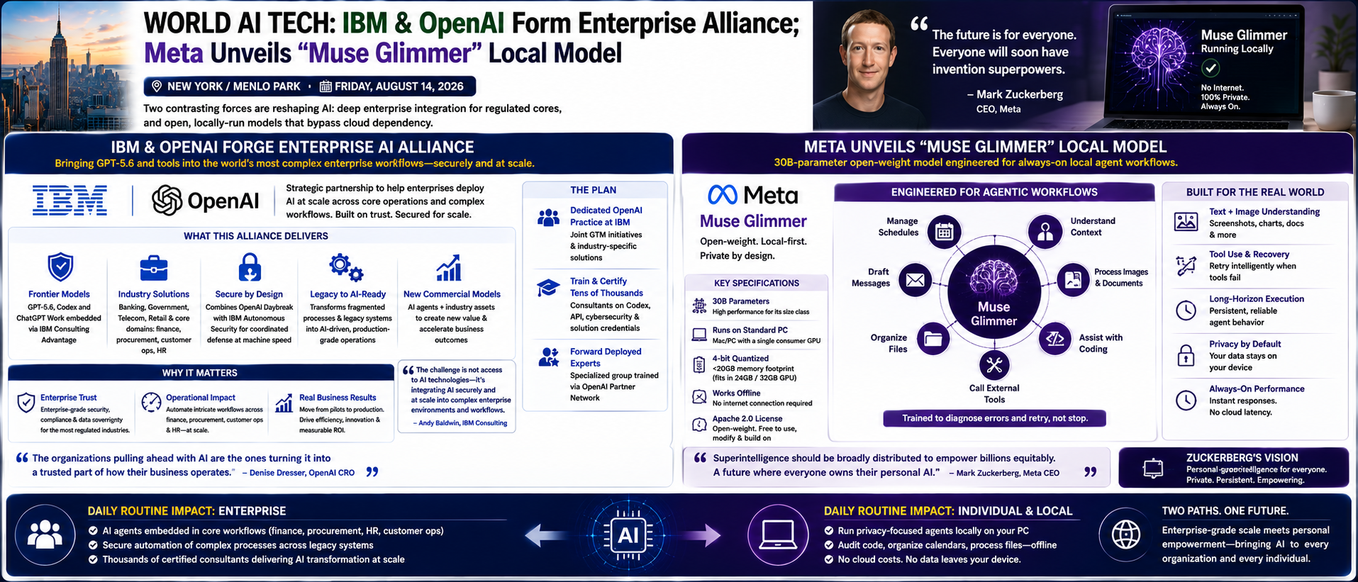IBM & OpenAI Form Enterprise Alliance; Meta Unveils "Muse Glimmer" Local Model